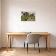 Unframed poster print of Rosa Bonheur's La Plaine Et Les Champs displayed on a wall in a office