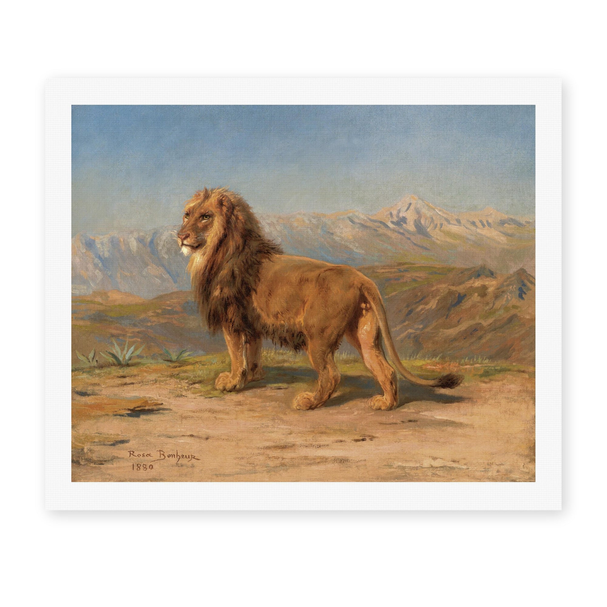 Rosa Bonheur - Lion in a Mountainous Landscape