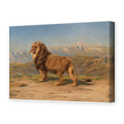 Rosa Bonheur's 'Lion in a Mountainous Landscape' painting reproduced as a gallery-wrapped canvas print