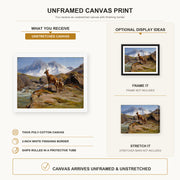 Rosa Bonheur - Mother and Baby canvas print size comparison and framing display infographic