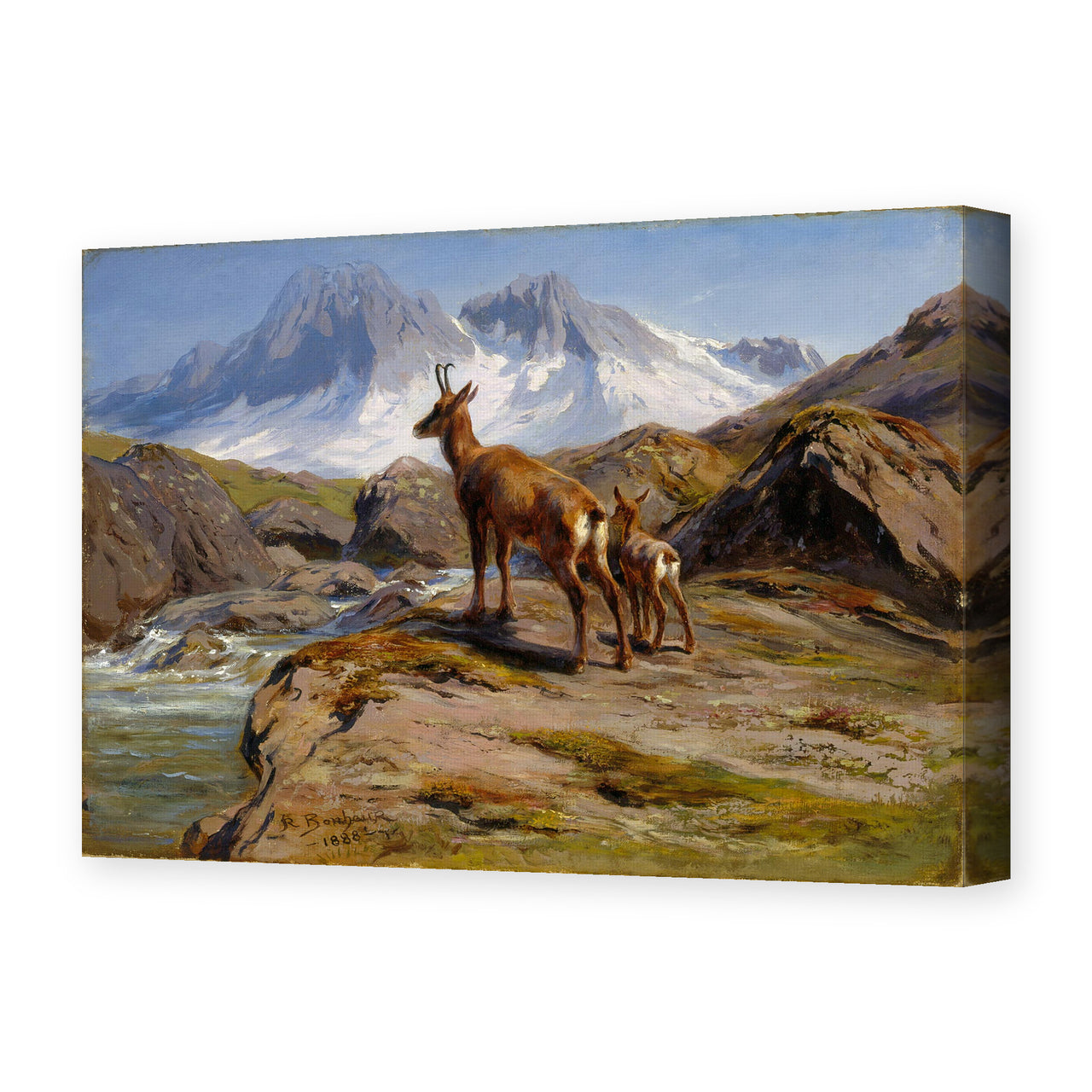 Rosa Bonheur's 'Mother and Baby' painting reproduced as a gallery-wrapped canvas print