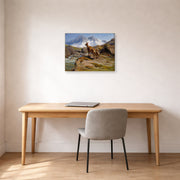 Gallery-wrapped canvas print of Rosa Bonheur's Mother and Baby displayed on a wall in a office