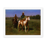 Rosa Bonheur's 'Mounted Indians Carrying Spears' painting reproduced as a rolled canvas print