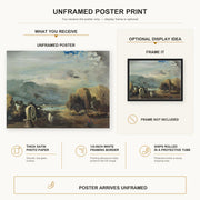 Salvador Dali - A Trombone and a Sofa Fashioned Out of Saliva poster print size comparison and framing display infographic
