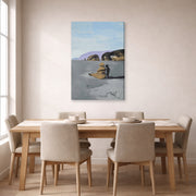 Gallery-wrapped canvas print of Salvador Dali's Adolescence displayed on a wall in a dining room