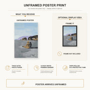 Salvador Dali - Adolescence poster print size comparison and framing display infographic