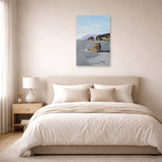 Unframed poster print of Salvador Dali's Adolescence displayed on a wall in a bedroom