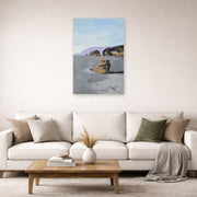 Unframed poster print of Salvador Dali's Adolescence displayed on a wall in a living room