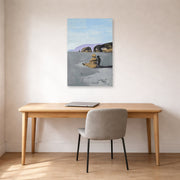 Unframed poster print of Salvador Dali's Adolescence displayed on a wall in a office