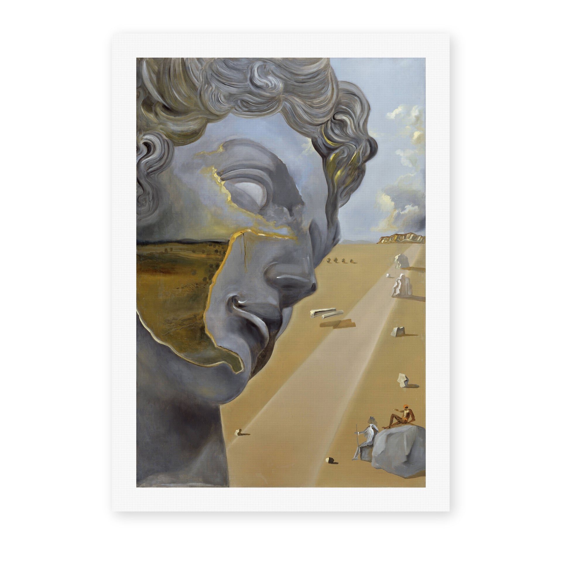 Salvador Dali's 'After the Head of Giuliano Di Medici' painting reproduced as a rolled canvas print