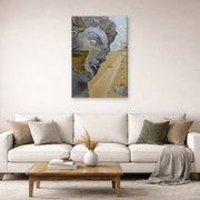 Gallery-wrapped canvas print of Salvador Dali's After the Head of Giuliano Di Medici displayed on a wall in a living room