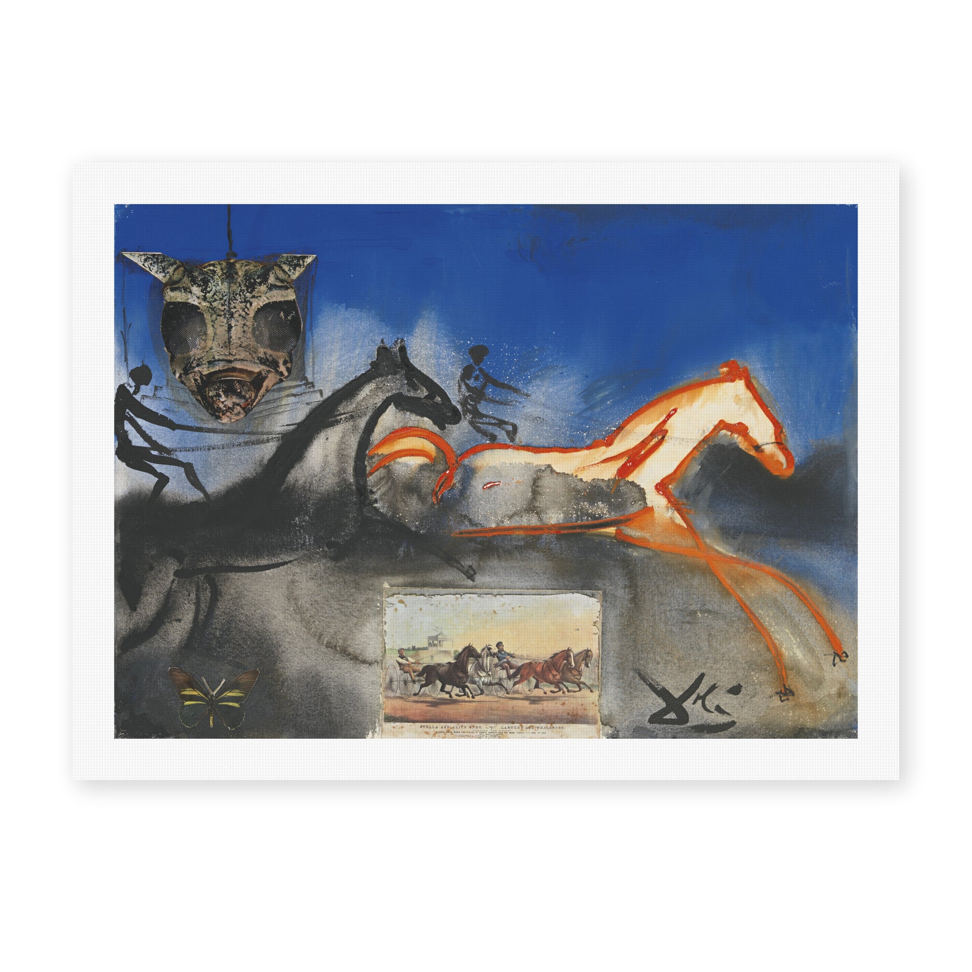Salvador Dali's 'American Trotting Horses No. 2' painting reproduced as a rolled canvas print