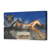 Salvador Dali's 'American Trotting Horses No. 2' painting reproduced as a gallery-wrapped canvas print