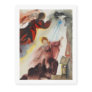 Salvador Dali's 'Annunciation of the Angel Gabriel' painting reproduced as a rolled canvas print