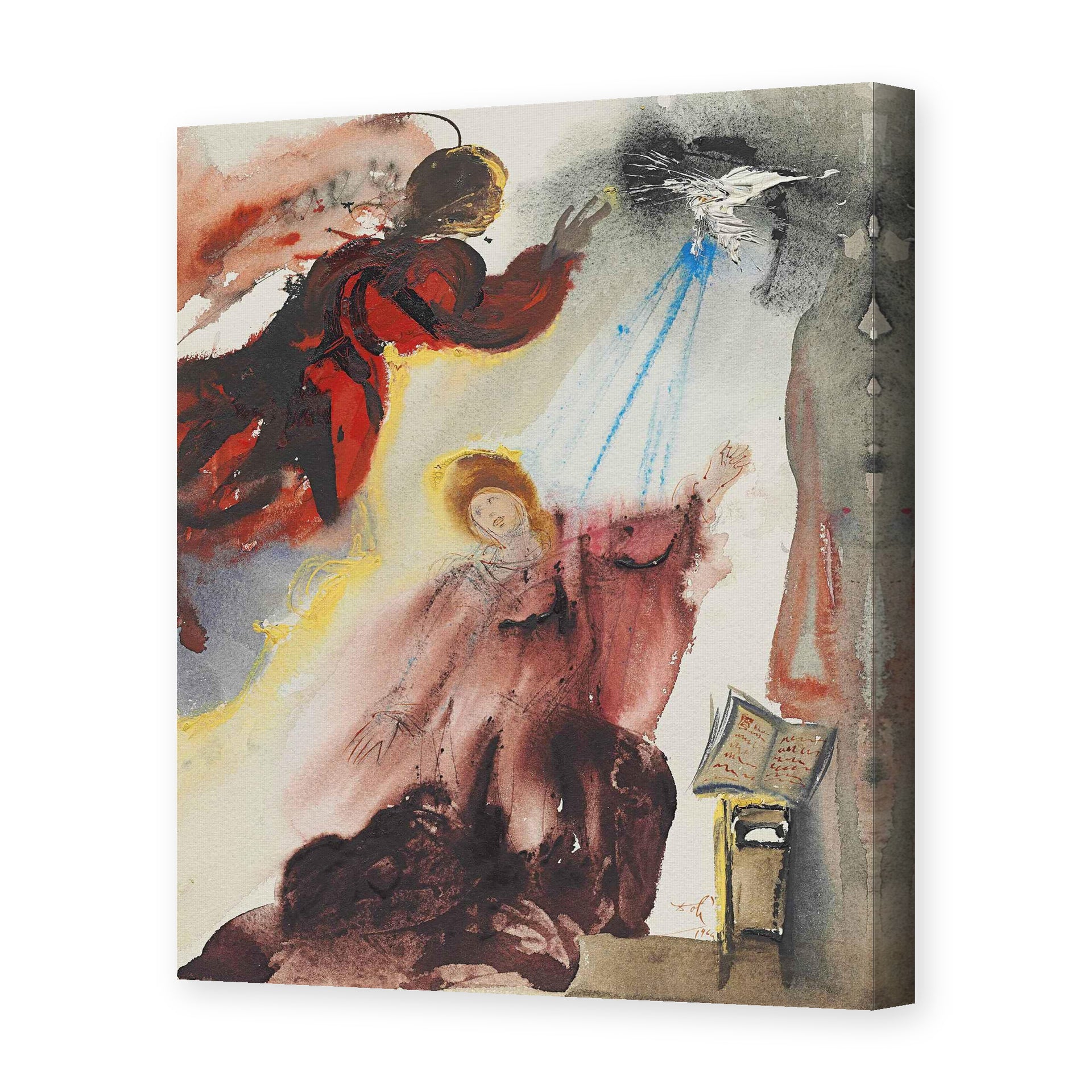 Salvador Dali's 'Annunciation of the Angel Gabriel' painting reproduced as a gallery-wrapped canvas print