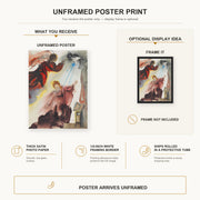 Salvador Dali - Annunciation of the Angel Gabriel poster print size comparison and framing display infographic