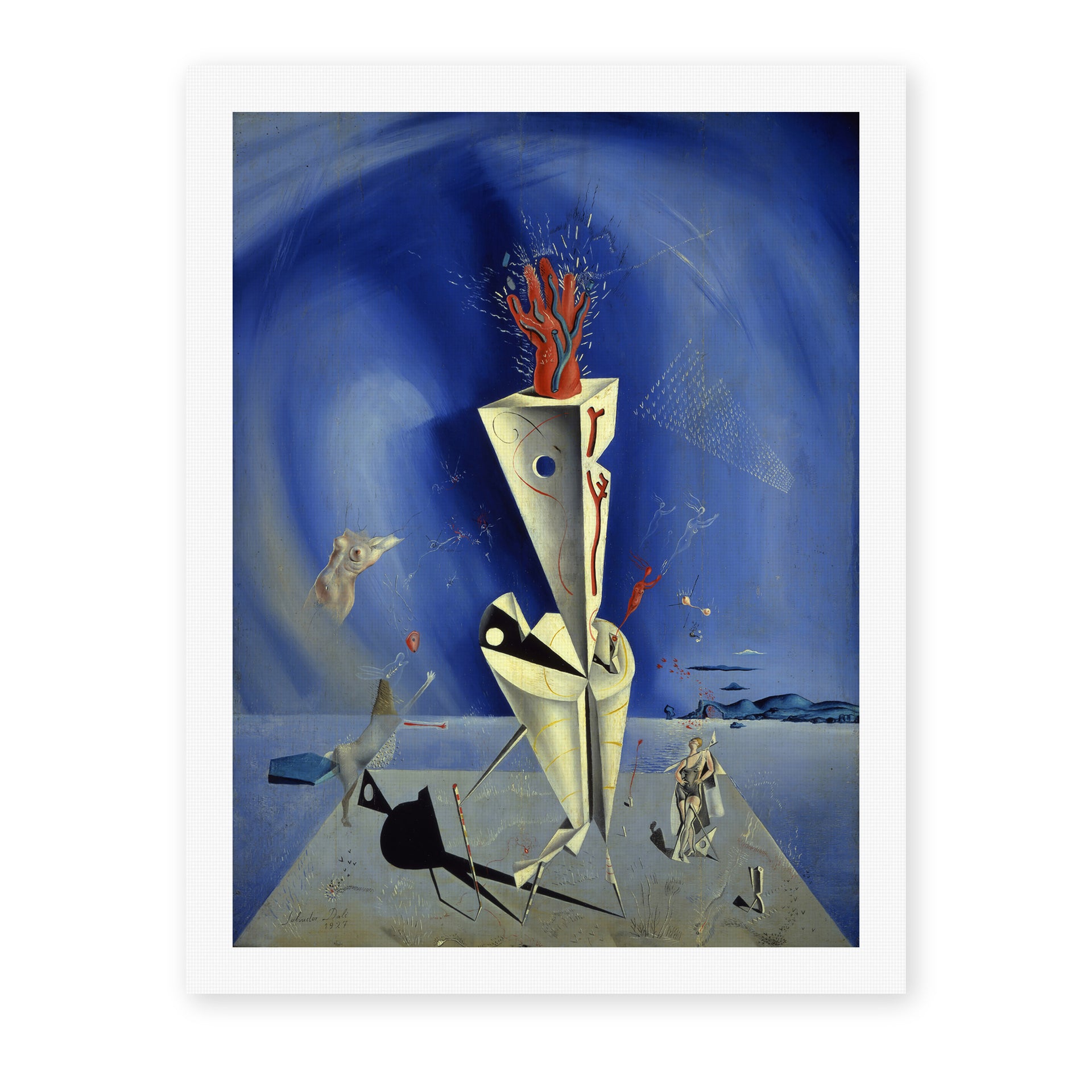 Salvador Dali's 'Apparatus and Hand' painting reproduced as a rolled canvas print