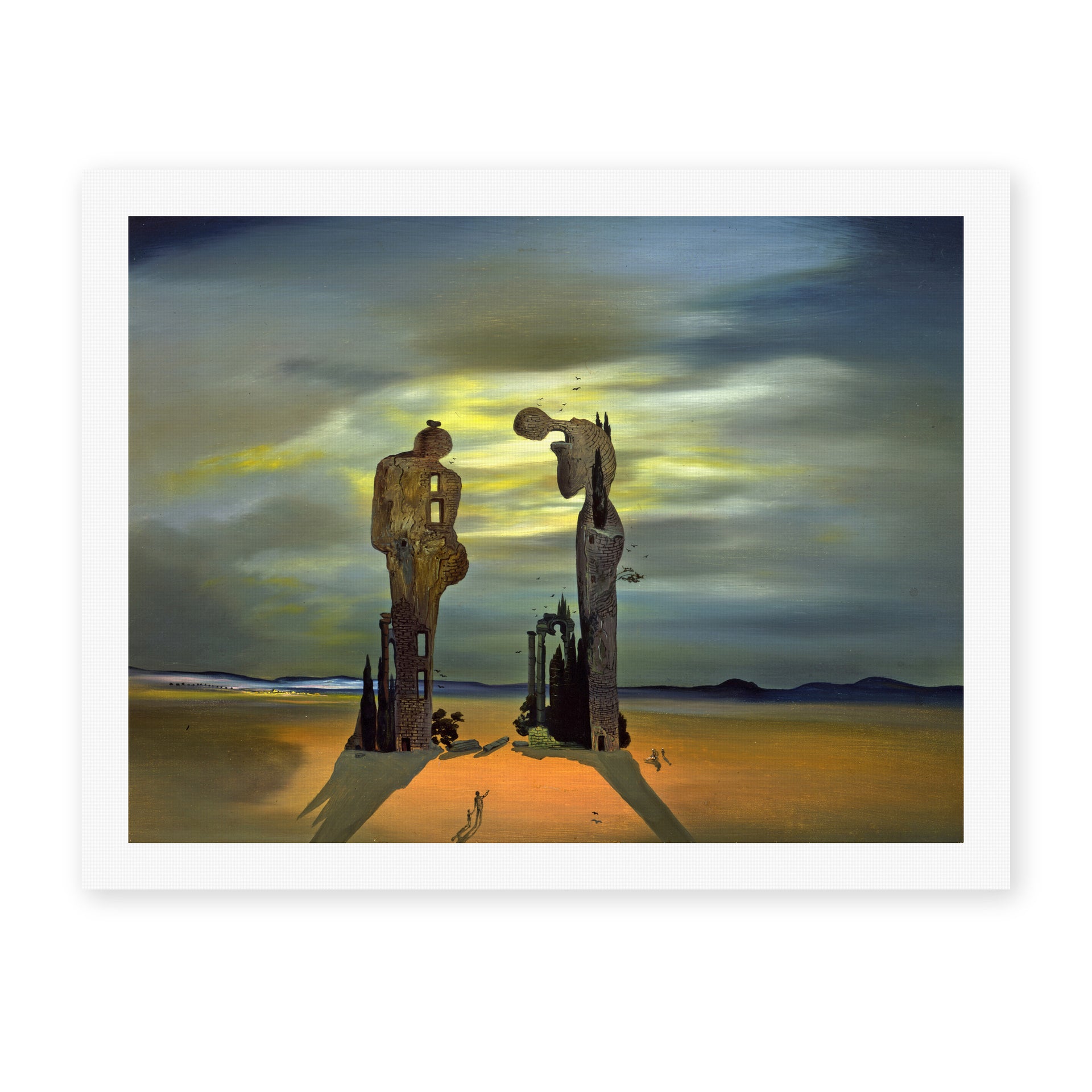 Salvador Dali's 'Archeological Reminiscence of Millet's Angelus' painting reproduced as a rolled canvas print