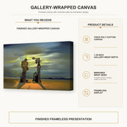 Salvador Dali - Archeological Reminiscence of Millet's Angelus gallery wrap canvas construction and hanging details infographic