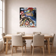 Gallery-wrapped canvas print of Salvador Dali's Argos displayed on a wall in a dining room