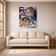 Gallery-wrapped canvas print of Salvador Dali's Argos displayed on a wall in a living room
