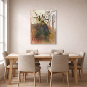 Gallery-wrapped canvas print of Salvador Dali's Automne displayed on a wall in a dining room