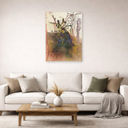 Unframed poster print of Salvador Dali's Automne displayed on a wall in a living room