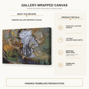 Salvador Dali - Bed and Two Bedside Tables Violently Attacking a Cello gallery wrap canvas construction and hanging details infographic