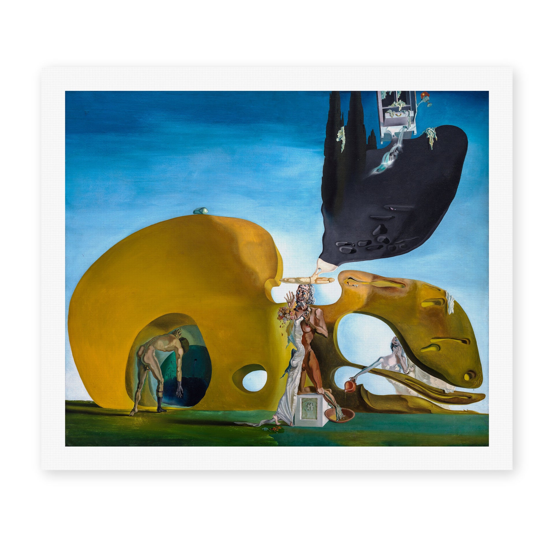 Salvador Dali's 'Birth of Liquid Desires' painting reproduced as a rolled canvas print