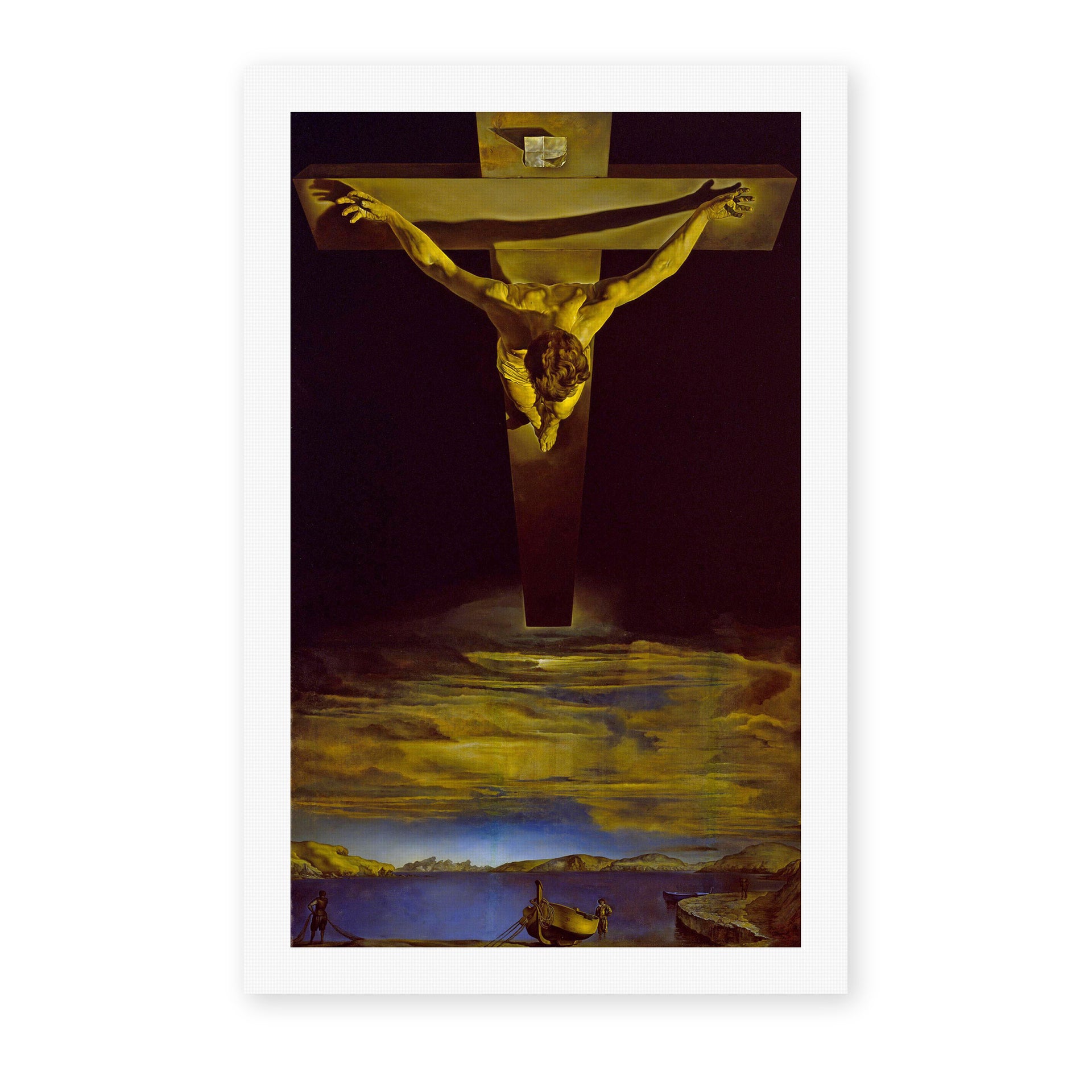 Salvador Dali's 'Christ of St. John of the Cross' painting reproduced as a rolled canvas print