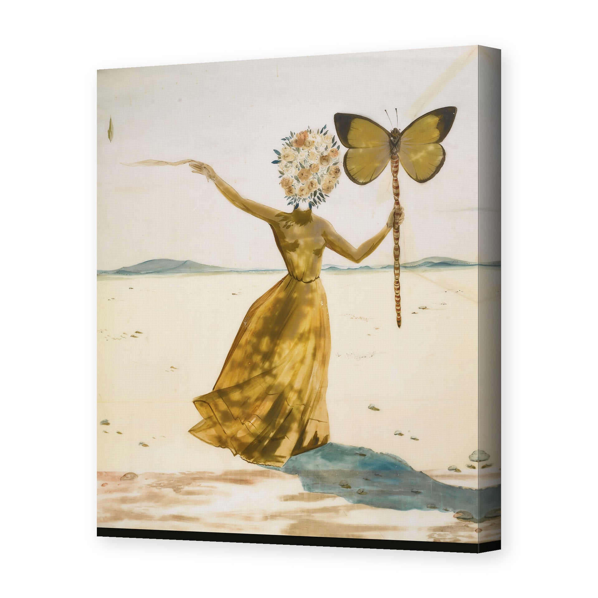 Salvador Dali's 'Crisalida (Femme a la Tete de Fleurs, le Bras Droit Leve)' painting reproduced as a gallery-wrapped canvas print