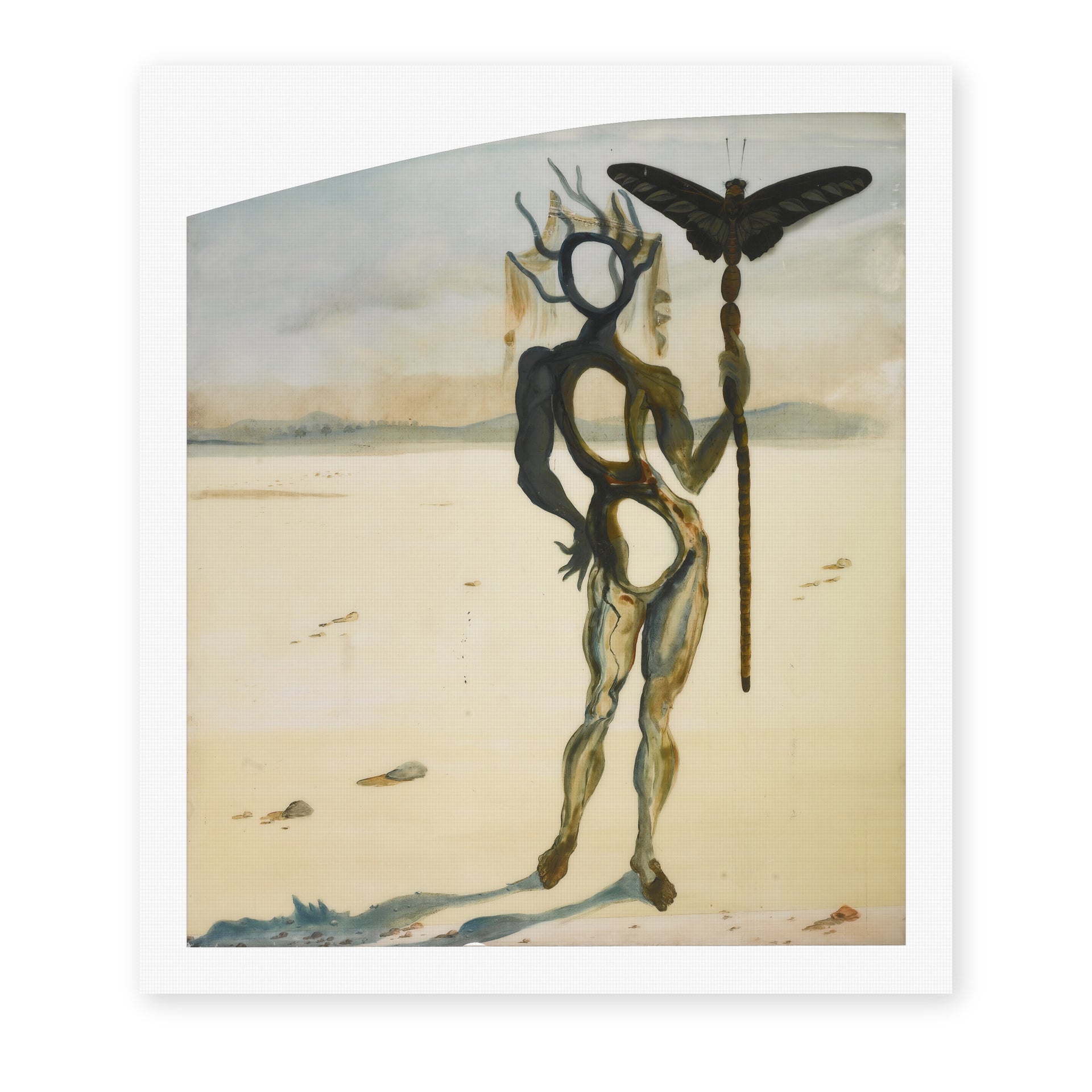Salvador Dali's 'Crisalida Figure Aux Ramures' painting reproduced as a rolled canvas print