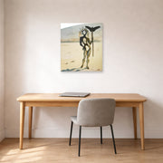 Unframed poster print of Salvador Dali's Crisalida Figure Aux Ramures displayed on a wall in a office