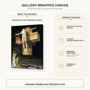 Salvador Dali - Crucifixion gallery wrap canvas construction and hanging details infographic