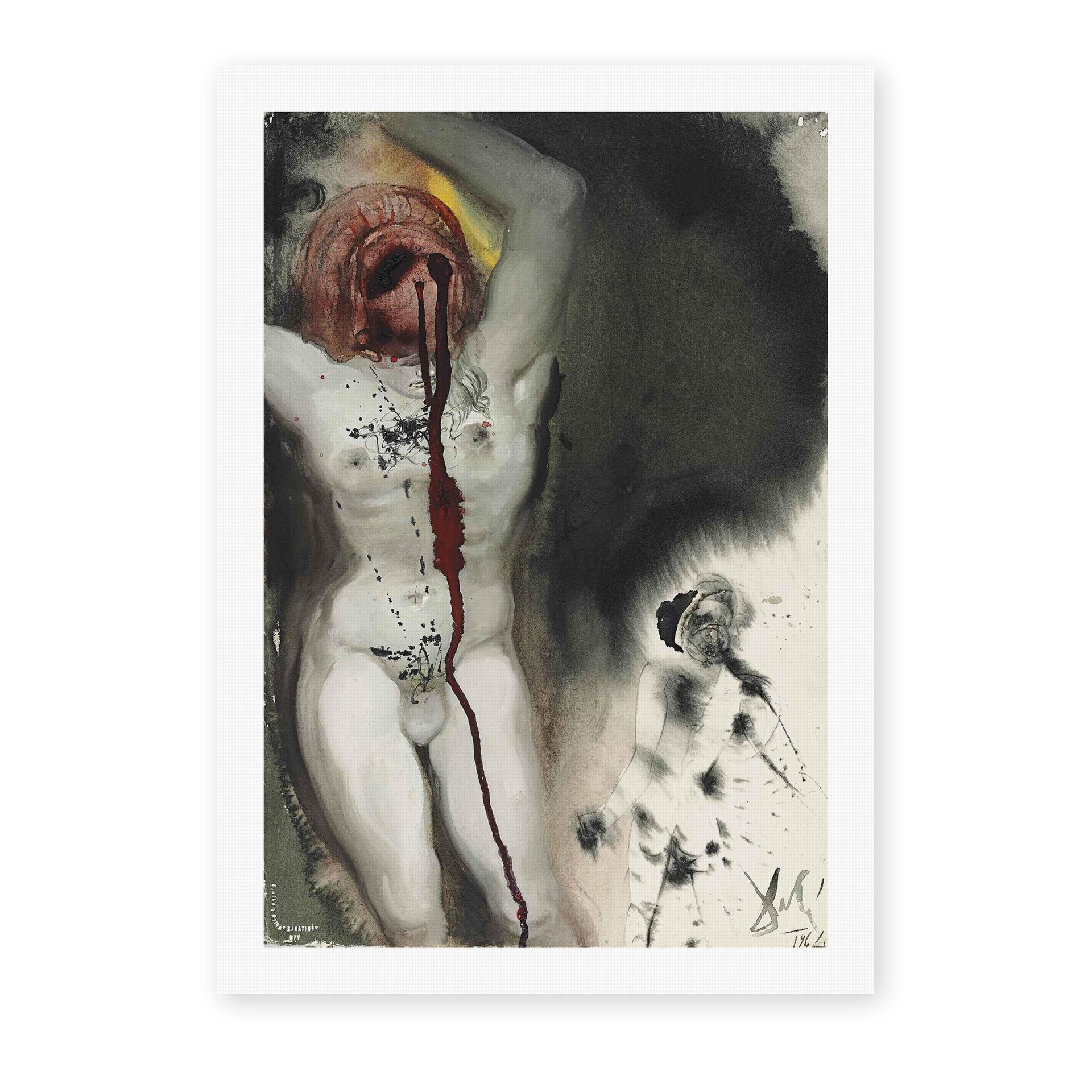 Salvador Dali's 'David and Goliath' painting reproduced as a rolled canvas print