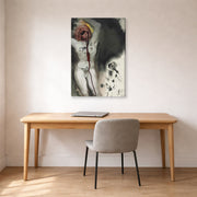 Gallery-wrapped canvas print of Salvador Dali's David and Goliath displayed on a wall in a office