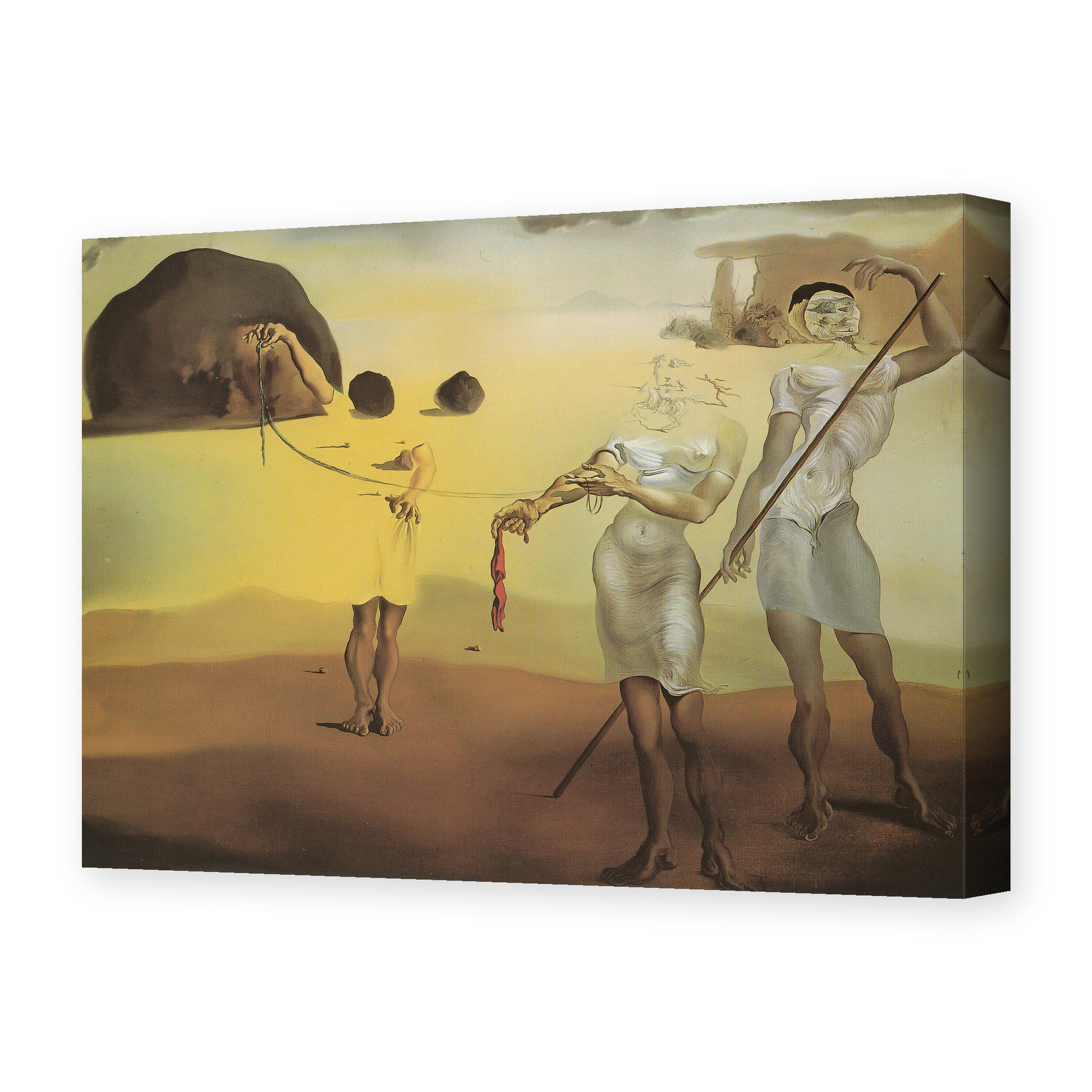 Salvador Dali's 'Enchanted Beach with Three Fluid Grace' painting reproduced as a gallery-wrapped canvas print