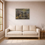 Gallery-wrapped canvas print of Salvador Dali's Endless Enigma displayed on a wall in a living room