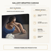 Salvador Dali - Figure in a Table gallery wrap canvas construction and hanging details infographic