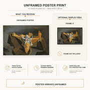 Salvador Dali - Figure on the Rocks poster print size comparison and framing display infographic