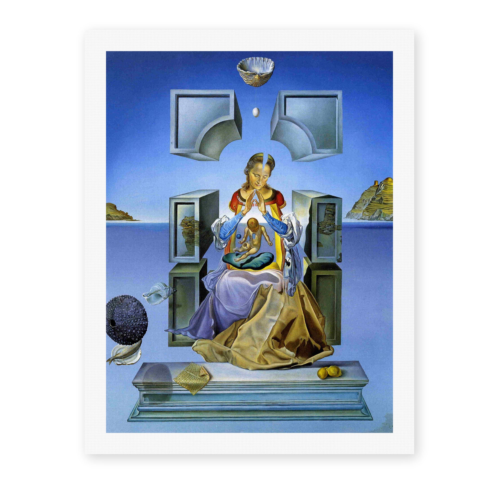 Salvador Dali's 'Gala, his wife, as Madona' painting reproduced as a rolled canvas print