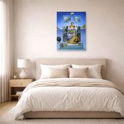 Unframed poster print of Salvador Dali's Gala, his wife, as Madona displayed on a wall in a bedroom