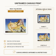 Salvador Dali - Great Masturbator canvas print size comparison and framing display infographic