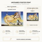 Salvador Dali - Great Masturbator poster print size comparison and framing display infographic