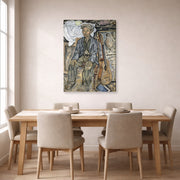 Gallery-wrapped canvas print of Salvador Dali's Gypsy From Figueres displayed on a wall in a dining room