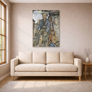 Gallery-wrapped canvas print of Salvador Dali's Gypsy From Figueres displayed on a wall in a living room