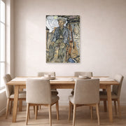 Unframed poster print of Salvador Dali's Gypsy From Figueres displayed on a wall in a dining room