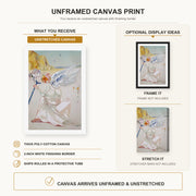 Salvador Dali - Helen of Troy Angel With Wand canvas print size comparison and framing display infographic