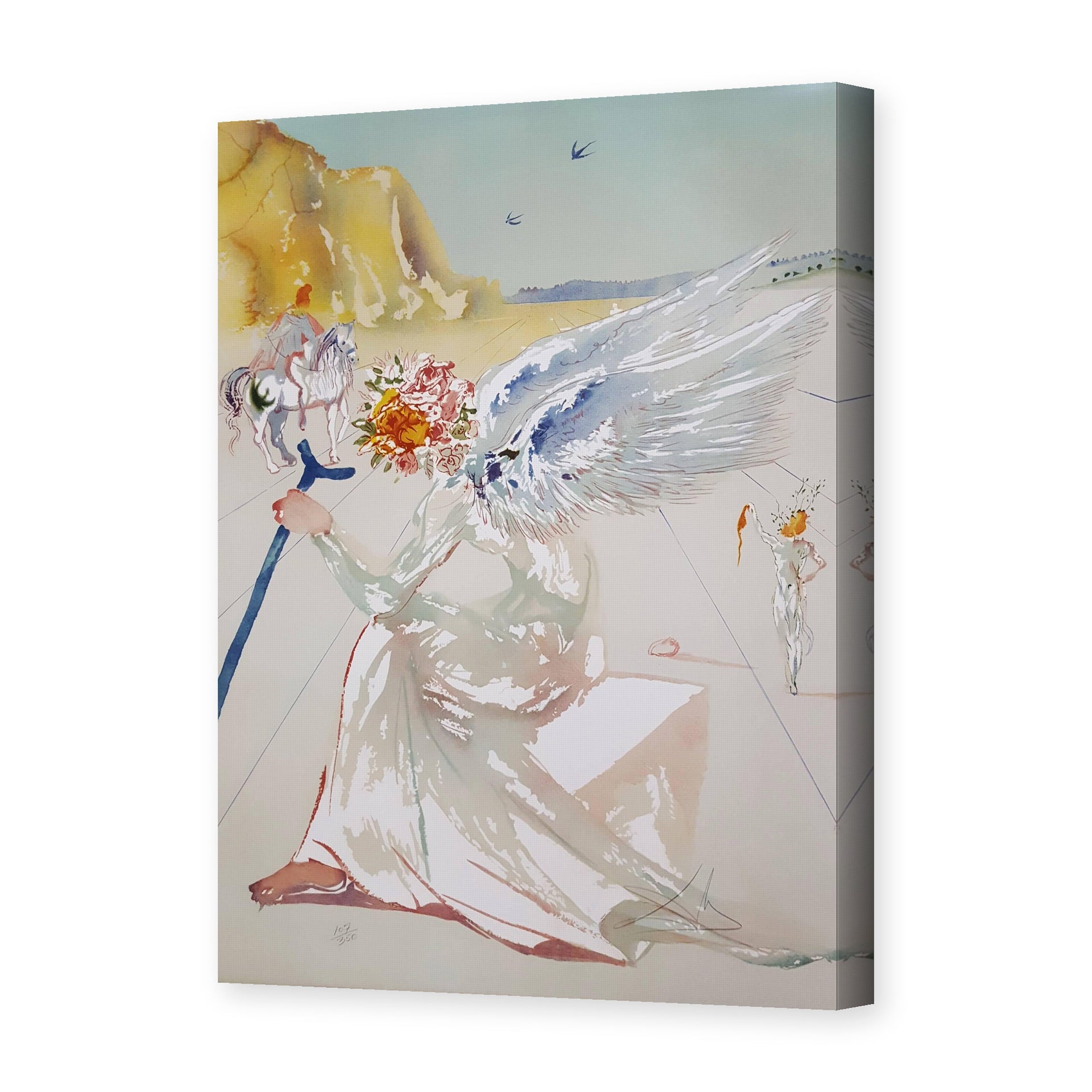 Salvador Dali's 'Helen of Troy Angel With Wand' painting reproduced as a gallery-wrapped canvas print