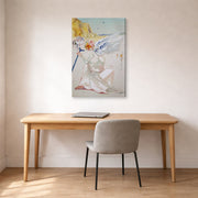 Gallery-wrapped canvas print of Salvador Dali's Helen of Troy Angel With Wand displayed on a wall in a office